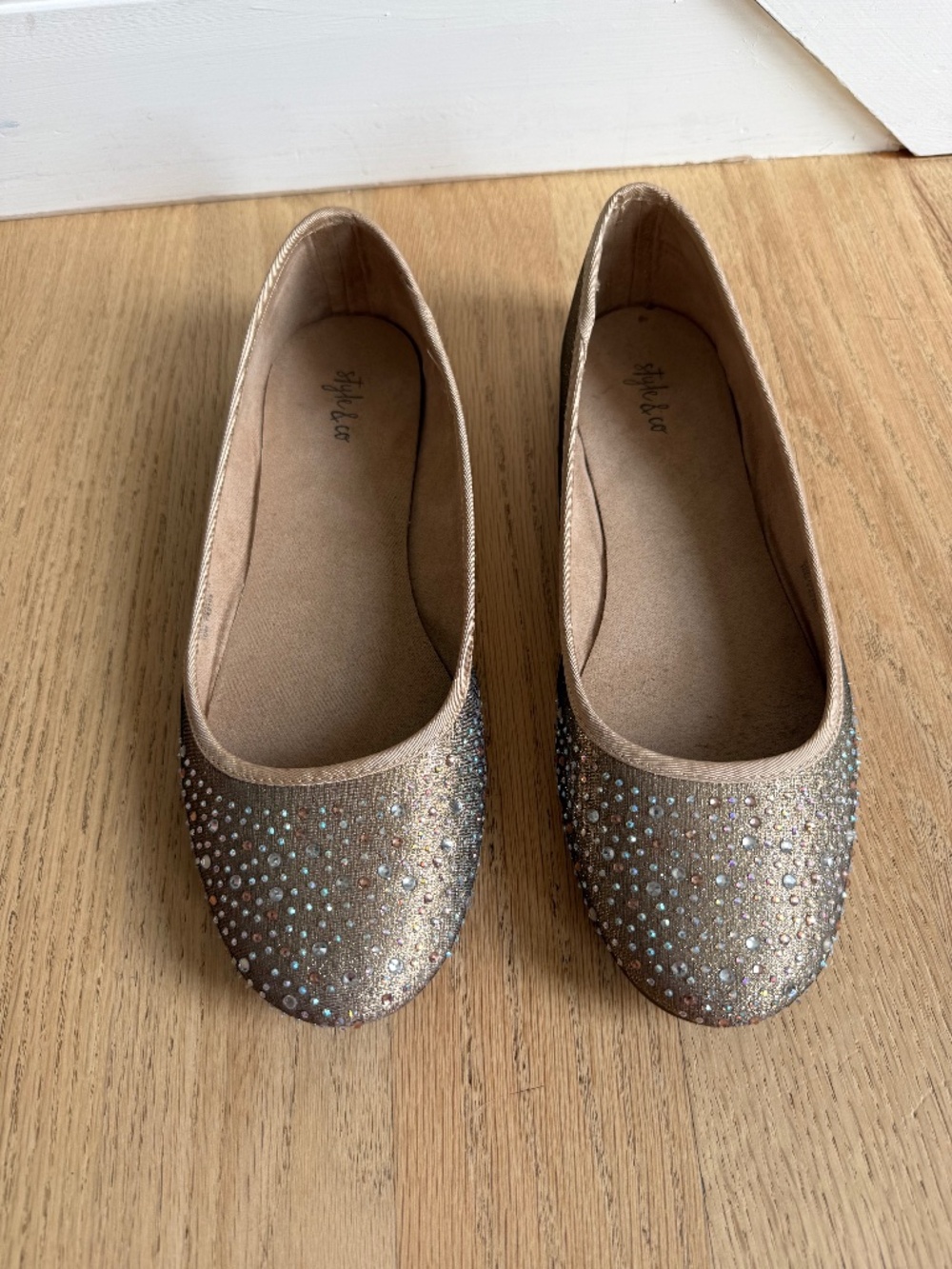 Style & Co Gold Sparkle Ballet Flats Size 10